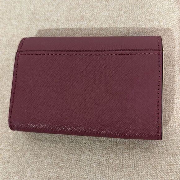 Kate Spade Mikas Pond Christine Leather Wallet Plumberry Pink Small Compact - Picture 3 of 6
